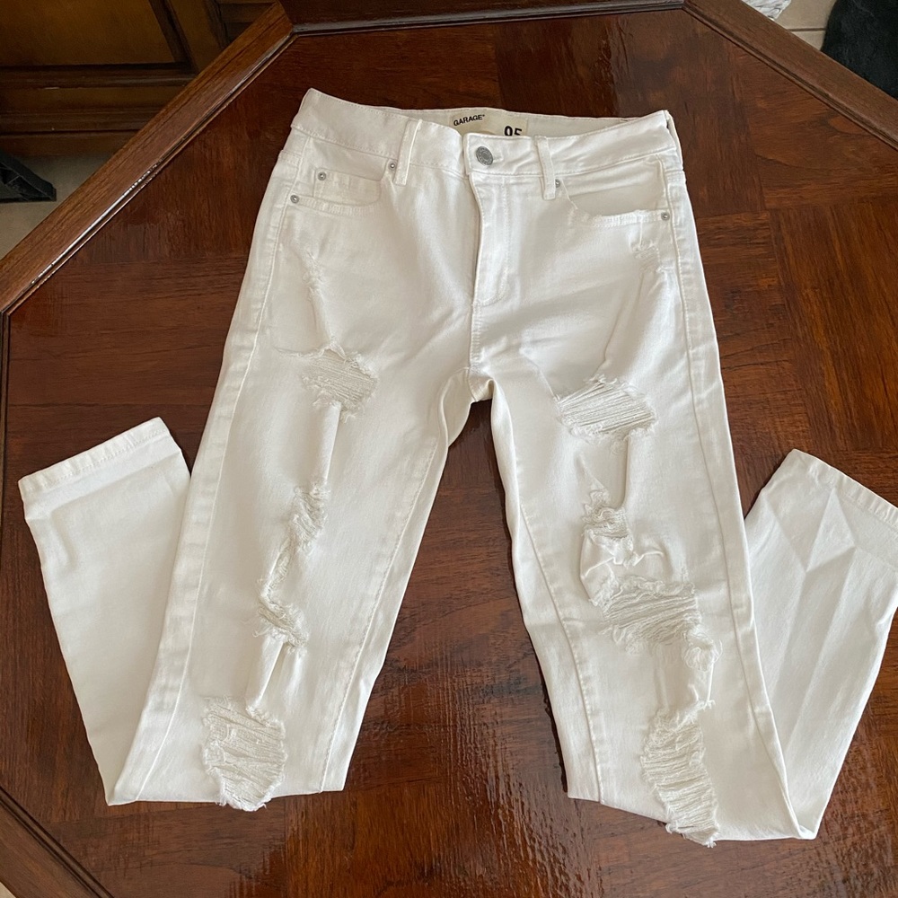 GARAGE - Distressed, high-waisted jeggings sz 05